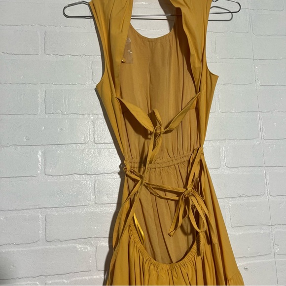 Moon River Dress Tie Open Back Tiered Midi Dress Long and Flowy Size Small - Picture 8 of 11